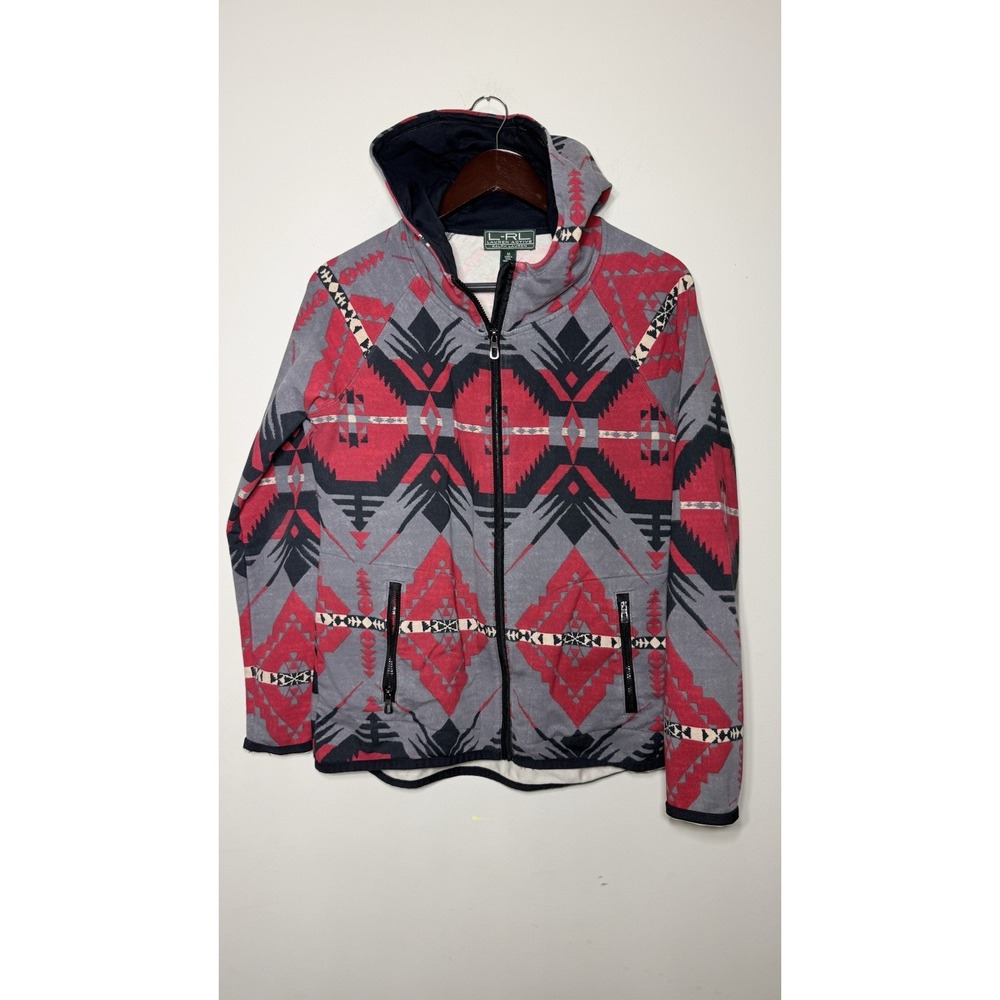Ralph Lauren LRL Active-Aztec Tribal Southwest Zip Jacket-Womens M Cabincore Y2K